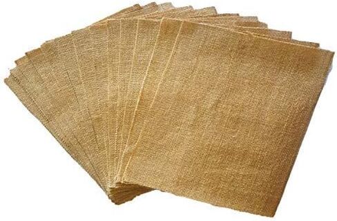 A4 Bulk Printable Jute Burlap Paper | Laminated, Plain, Made from Jute fibers | About 8.5 x 11.5 Inches | Pack of 10 + 1 Extra | Print Anything with Ink Jet Printer in Saudi Arabia
