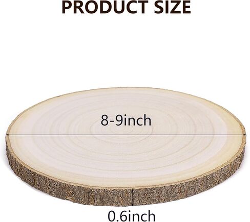 Pllieay 10 Piece 8-9 Inch Wood Slices, with 10 Fairy Lights, Wood Slices for Centerpieces, Wood Circles for Weddings, Table Centerpieces Decor and Other DIY Projects in Saudi Arabia