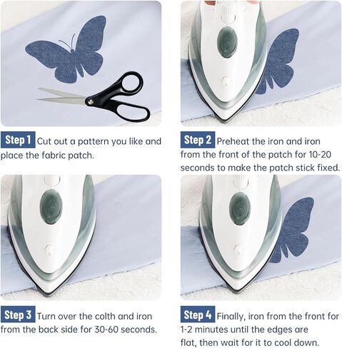 10 ورقات قماشية قابلة للكي على رقع الجينز من أجل بقع الجينز من الحديد على رقع الجينز من داخل الملابس طقم إصلاح وتزيين للسراويل والجيوب والركبتين والأريكة والكوع، 5 ألوان (11 × 4.92 بوصة) in Kuwait