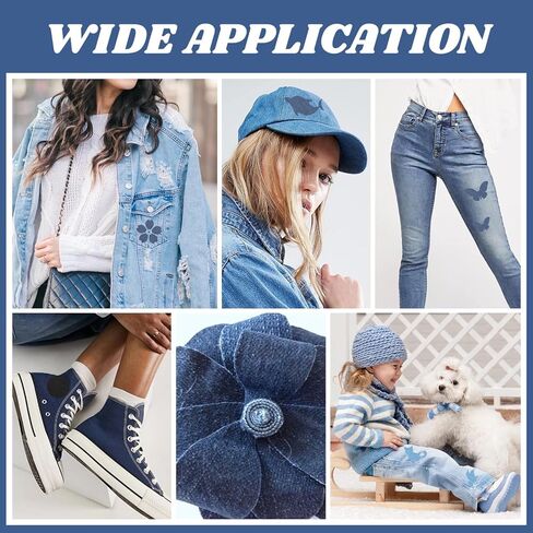 10 ورقات قماشية قابلة للكي على رقع الجينز من أجل بقع الجينز من الحديد على رقع الجينز من داخل الملابس طقم إصلاح وتزيين للسراويل والجيوب والركبتين والأريكة والكوع، 5 ألوان (11 × 4.92 بوصة) in Kuwait