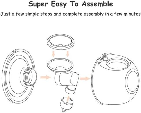 Wearable Breast Pump Accessories, Replacement Pump Parts Flange 24mm, Duckbill Valve, Silicone Diaphragm, Milk Collector Cup Compatible with MOMMED S18 S21, 2 Sets in Kuwait