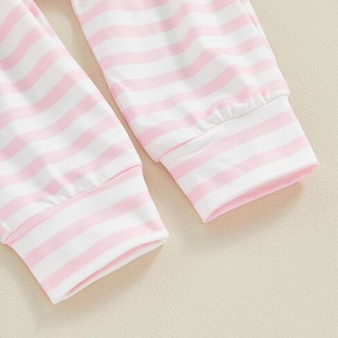 Newborn Baby Girl Easter Outfit My 1st Easter Romper Bunny Shirts Stripe Long Pants Rabbit Hat Clothes Set 0-12M in Saudi Arabia