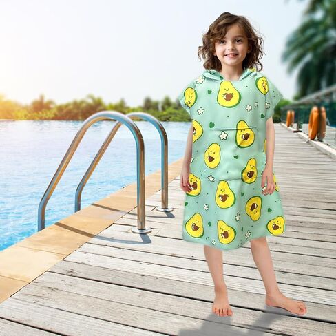 AIROTO Mommy-Sized Avocado Print Poncho Bath Towel- Ultra-Soft Microfiber Beach & Pool Cover-Up with Hood, Pocket, UPF 50+ Protection - Stylish & Quick-Dry in Saudi Arabia