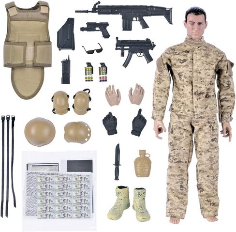12 ''الجنود العسكريين الأمريكيين القوات الخاصة رجل الجيش شخصيات العمل مجموعة اللعب-التمويه الصحراوي الرقمي in Saudi Arabia