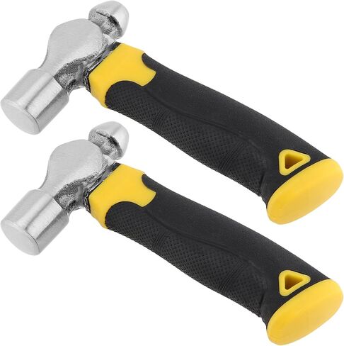 JEUIHAU 2 PCS 6 Inch Jewelry Stamping Hammer, Metal Stamping Hammer Kit, Stubby Ball Peen Hammer with Short Handle, Double Sided Steel Stamping Hammer for Geode, Craft, Forming Tool in Saudi Arabia
