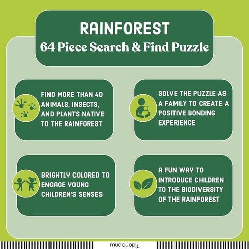 Mudpuppy African Safari — 64 Piece Search & Find Puzzle Jigsaw Puzzle Featuring Diverse Safari Animals and Over 40 Hidden Images to Find for Ages 4+ in Saudi Arabia