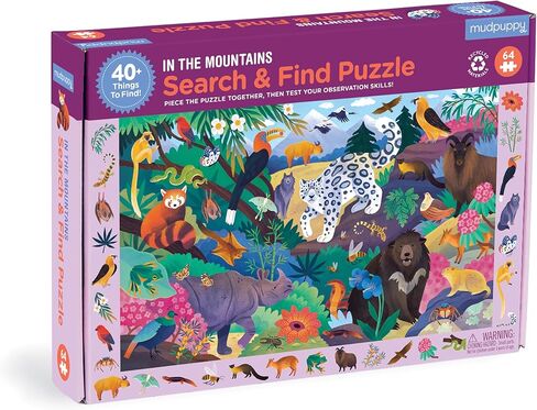 Mudpuppy African Safari — 64 Piece Search & Find Puzzle Jigsaw Puzzle Featuring Diverse Safari Animals and Over 40 Hidden Images to Find for Ages 4+ in Saudi Arabia