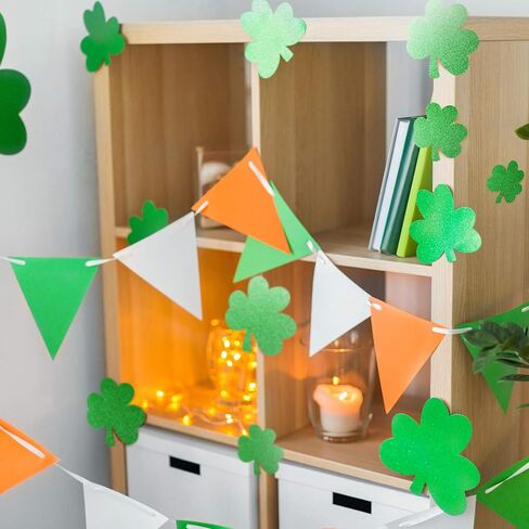 50 Pieces St. Patrick's Day Shamrocks Cutouts Glitter Irish Shamrock Cutouts Assorted Size Irish Clover Shape Paper Decoration with Point Dots for School Classroom Saint Patrick's Day Party Supplies in Saudi Arabia