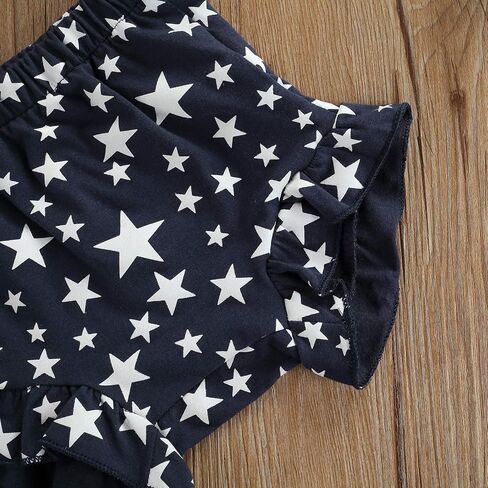 WASAIGOOD Newborn Baby Girls 3Pcs 4th of July Outfits Sleeveless Tank Tops Ruffles Shorts Clothes with Headband in Saudi Arabia