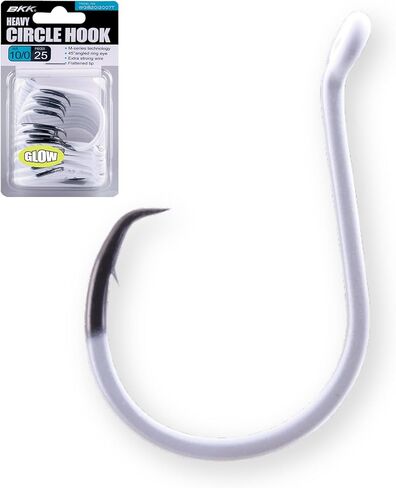 Offset Heavy Circle Glow Hook 25-Pack | 2X | Glow in The Dark | Needle Point in Kuwait