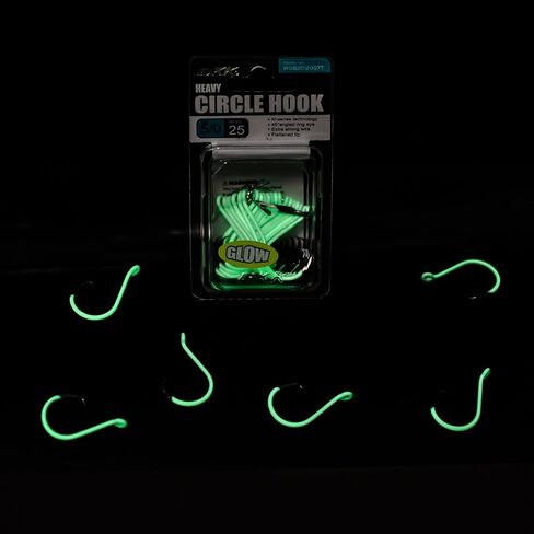 Offset Heavy Circle Glow Hook 25-Pack | 2X | Glow in The Dark | Needle Point in Kuwait