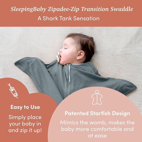 قماط SleepingBaby Zipadee-Zip Transition - كيس نوم للأطفال مع سحاب مريح - بطانية واسعة يمكن ارتداؤها للطفل لتغيير الحفاضات بسهولة - فحص وردي، كبير (12-24 شهرًا) in Kuwait
