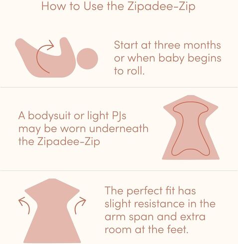 قماط SleepingBaby Zipadee-Zip Transition - كيس نوم للأطفال مع سحاب مريح - بطانية واسعة يمكن ارتداؤها للطفل لتغيير الحفاضات بسهولة - فحص وردي، كبير (12-24 شهرًا) in Kuwait