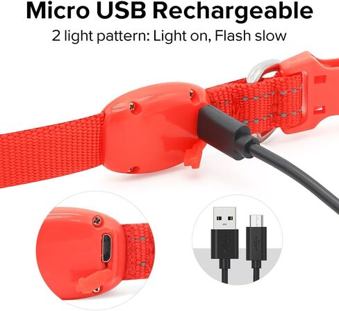 Candofly Puppy Collar Light Up Dog الياقات - USB القابلة لإعادة الشحن LED الكلب طوق دائم النايلون طوق الحيوانات الأليفة أضواء الكلب للمشي ليلا والتخييم (X-Small، وردي) in Kuwait