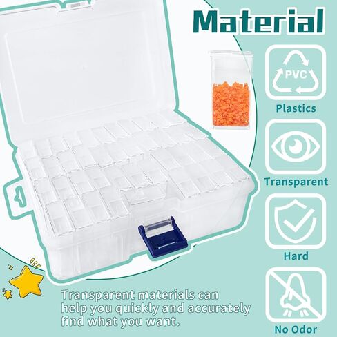 4 PCS 42 Grids Diamond Painting Storage Containers,Portable Bead Storage Organizer with Accessories Stickers,Diamond Painting Tool Box for Jewelry,Beads,Art DIY in Saudi Arabia