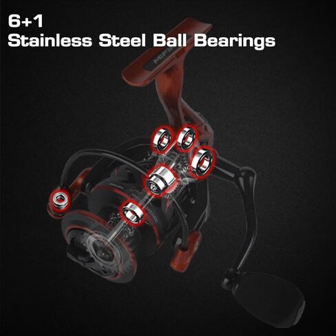Mifine Crescent TX Powerful Spinning Reel 26LBs Max Drag Double Sheilded 6+1BB 5.2:1 Ultralight Bass Fishing Reel 2000-4000 in Kuwait