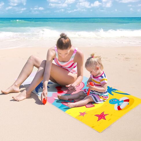 WERNNSAI Cute Dinosaur Beach Towel for Girls- 30" x 60" Bath Towel Pool Towel for Kids Quick Dry Sand Free Super Soft Kids Beach Towels Absorbent Lightweight Camping Towel for Swim Travel Sport in Saudi Arabia