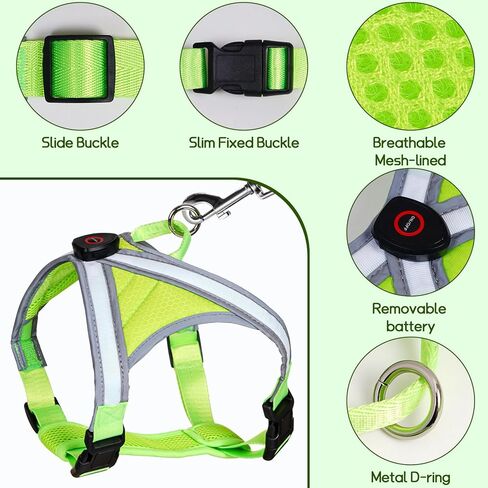 BEAUTIFABLE Light Up Dog Harness, No Pull LED Dog Vest with Leash, Lighted Rechargeable Dog Vest Harness Perfect for Night Walking & Camping (X Large) in Kuwait