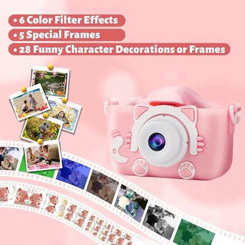 كاميرا رقمية للأطفال للفتيات والأولاد، كاميرا فيديو للأطفال الصغار 1080 بكسل HD 2.0 بوصة شاشة IPS مع بطاقة 32 جيجابايت، كاميرا للأطفال من عمر 3 إلى 12 عامًا هدايا عيد الميلاد لعمر 3 4 5 6 7 8 سنوات (أزرق) in Kuwait