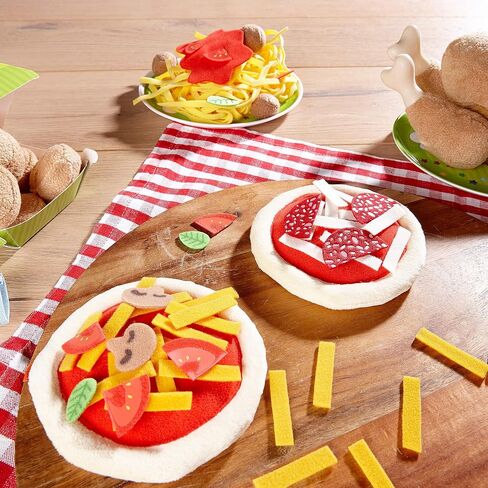 HABA Biofino Mini Pizza's - Two Small Pies with Loads of Fabric Toppings - Pretend Role Play for Little Chefs Ages 3+ in Saudi Arabia