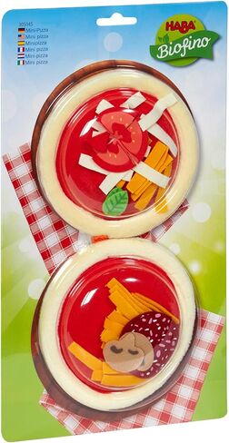 HABA Biofino Mini Pizza's - Two Small Pies with Loads of Fabric Toppings - Pretend Role Play for Little Chefs Ages 3+ in Saudi Arabia