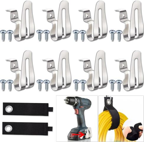 8 قطع من خطافات مشبك الحزام البديلة من Musibo، أداة خطاف مشبك حزام من الفولاذ المقاوم للصدأ، مع 16 قطعة براغي و2 قطعة من أشرطة تخزين منظم، لأدوات حفر المطرقة وأجزاء أدوات الطاقة. in Kuwait