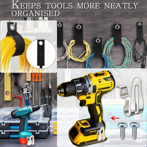 8 قطع من خطافات مشبك الحزام البديلة من Musibo، أداة خطاف مشبك حزام من الفولاذ المقاوم للصدأ، مع 16 قطعة براغي و2 قطعة من أشرطة تخزين منظم، لأدوات حفر المطرقة وأجزاء أدوات الطاقة. in Kuwait