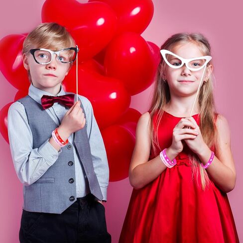NEBURORA 16 Pieces Valentine's Day Silicone Wristbands Pink Red Heart Rubber Bracelets for Valentine's Gift Party Decoration Favors in Saudi Arabia