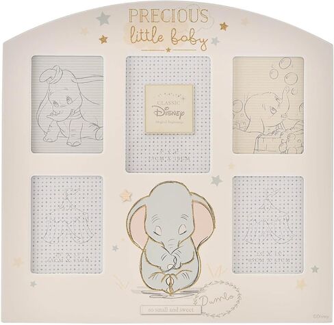 إطار صور مجمعة من Happy Homewares Magical Beginnings Dumbo Precious Little Baby Arch - مثالي لحفلات استقبال المولود الجديد أو حفلات استقبال المولود الجديد - مرخص رسميًا in Kuwait