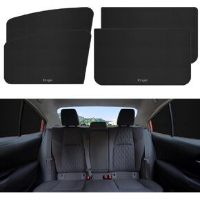 KINGKI Car Side Window Sun Shades, 4 PCS Window Sunshades Privacy Curtains, 100% Block Light for Breastfeeding, Taking a nap, Changing Clothes, Camping (Front&Back 4pcs)