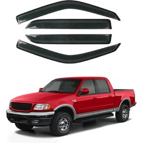 Window Visors Rain Guards Fit for 2009-2019 Ford Flex, Outside Mount Wind Deflector Shade, Tape-on Smoke Tinted Vent Visor Shields, 2010 2011 2012 2013 2014 2015 2016 2017 2018