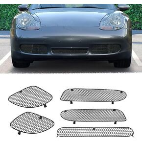 5Pcs Front Outer Centre Radiator Grille Guards and Side Vent Set,Front Bumper Grille Mesh Inlet Screens Protection Inserts Set for Porsche 986 Boxster/S 1997-2002