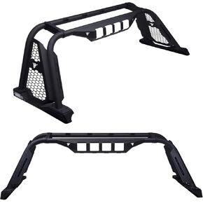 Armordillo USA 8705674 CR-M Modular Adjustable Chase Rack Roll Bar with 4X Quad LED Light Bars & Shroud Mount - Matte Black Fits Full Size Pickup Truck