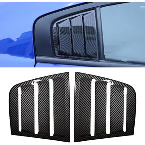 2 PCS Rear Side Window Louvers Fit for Dodge Charger 2011-2021, Air Vent Scoop Shades Cover Blinds Carbon Fiber Style
