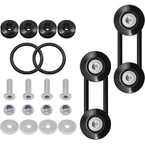 Bumper Quick Release Kit, Universal Billet Bumper Trunk Quick Release Fastener Kit, Bumper Fasteners for Front Rear Bumper Trunk Fender Hatch Lids (Black)