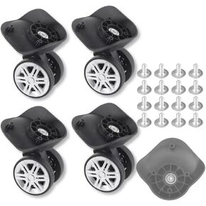 Luggage Wheels Replacement Kit 1Pair, Suitcase Wheels Replacement 360° Universal Double Row Wheel Silent Impact Resistance Wear Resistant detachable luggage wheel replacement