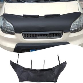 Black Leather Front Hood Cover Engine End Bra Protector Compatible with Kia Soul 2009-2013 Car Engine Hood Cover,Front Hood Cover Bra Protector Cover