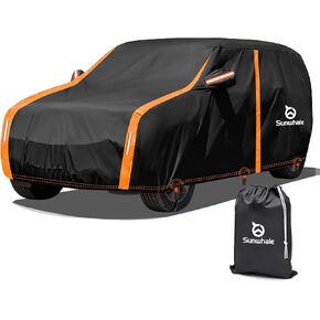 Car Cover Waterproof All Weather for SUV Automobiles UV Protection Snowproof Rain Sun Full Car Cover with Door Zipper Full Exterior Outdoor Car Cover Universal Fit SUV Up to 200’’