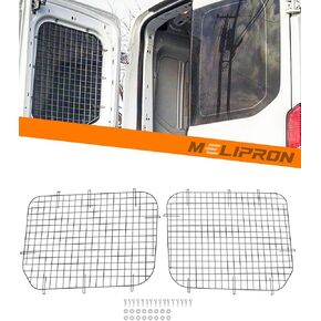 شاشات أمان النافذة الخلفية تناسب 2015-2024 Ford Transit متوسطة السقف عالية السقف فان شاشة أمان معدنية 2 قطعة باللون الأسود in Kuwait