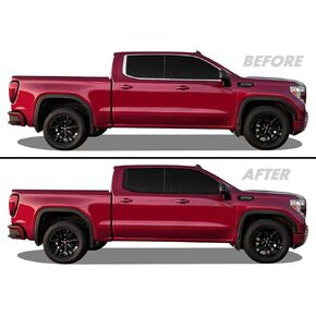 SlickMod Chrome Delete Blackout Vinyl Overlay for 2019-2023 GMC Sierra 1500 Fender Trim (Gloss Black, 2. Fender Trim)