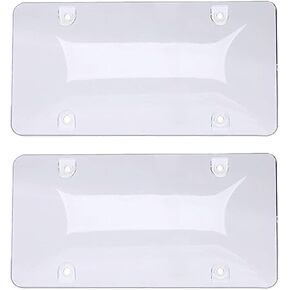 Unbreakable License Plate Shields - [A Pack of 2] Clear Bubble, Novelty Plate Covers
