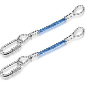 2 Pcs Trailer Safety Cables Trailer Safety Towing Cables with Snap Hook 12" Extension Safety Cables, 12000 Lbs Loading (One Pairs)