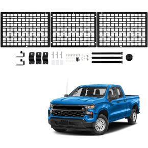 Side Molle Panel Compatible with 2019-2024 Chevy Silverado GMC Sierra 1500 Side Storage Molle Rack Metal Trunk Bed Cleat for Chevy Silverado GMC Sierra 5.8 FT Short Bed Accessories
