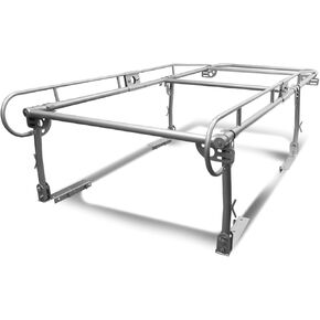 DNA MOTORING Universal Steel Pickup Truck Ladder Rack Pair, 1000 Lb Loading Capacity, Non-Hole Mounting, Suitable for Heavy Cargo Such as Kayaks, Surfboards and Ladders (Silver)- LRACK-SL-A+B