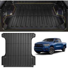 MIKKUPPA Truck Bed Mat - Compatible with 2019-2024 Chevy Silverado/GMC Sierra 1500 5.8FT Short Bed, TPE Heavy Duty Pickup Cargo Liner, All Weather Protection Car Cargo Mat