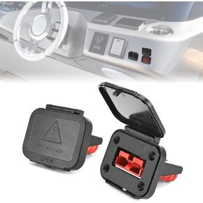 WeiSen 2pcs 50A Battery Quick Connect/Disconnect Electrical Connector Plug with Flush Mount Dust Cover for 6-16 Gauge Cable Compatible with UTVs, SUVs, Trucks, Pickup, Vehicles, Boat