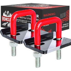 Anti-Rattle Hitch Tightener Clamp (2 pk) for 1.25" to 2" Receivers - Vehiclex Galvanized Heavy-Duty Stabilizer with 0.44" U-Bolt, Rust-Proof for Trailers & Trucks