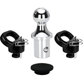 60618 Puck System Gooseneck Hitch Ball Kit with 2 Gooseneck Safety Chain Anchors, 60618 gooseneck Ball kit Compatible with Dodge Ram 2500 3500 2013-2024, Replace GNXA2062-30000Lbs GTW/7500Lbs VTW