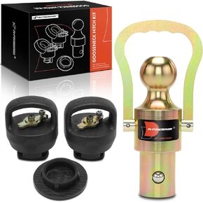 A-Premium 2-5/16 Inch Gooseneck Trailer Hitch Ball Kit 30,000 lbs GTW/7,500 lbs VTW Compatible with Dodge and Ram 2500 2014-2024, 3500 2013-2024, Ball and 2 Safety Chain Anchors Kit