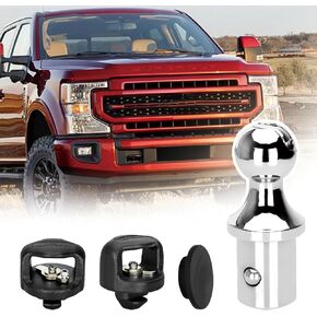 30137 Gooseneck Hitch Kit, 2-5/16 Gooesneck Ball, Gooseneck Ball Hitch Kit fits for Ford F-250 F-350 F-450，pop-in Ball, 30000 lbs，2 Safety Chain